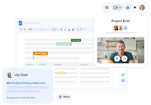 التعاون في العمل على مستند Google أثناء إجراء مكالمة فيديو