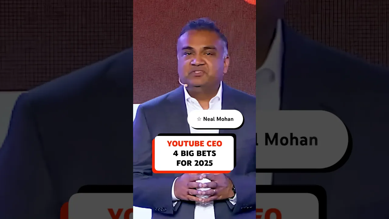 YouTube CEO — @nealmohan 's 4 Big Bets for 2025